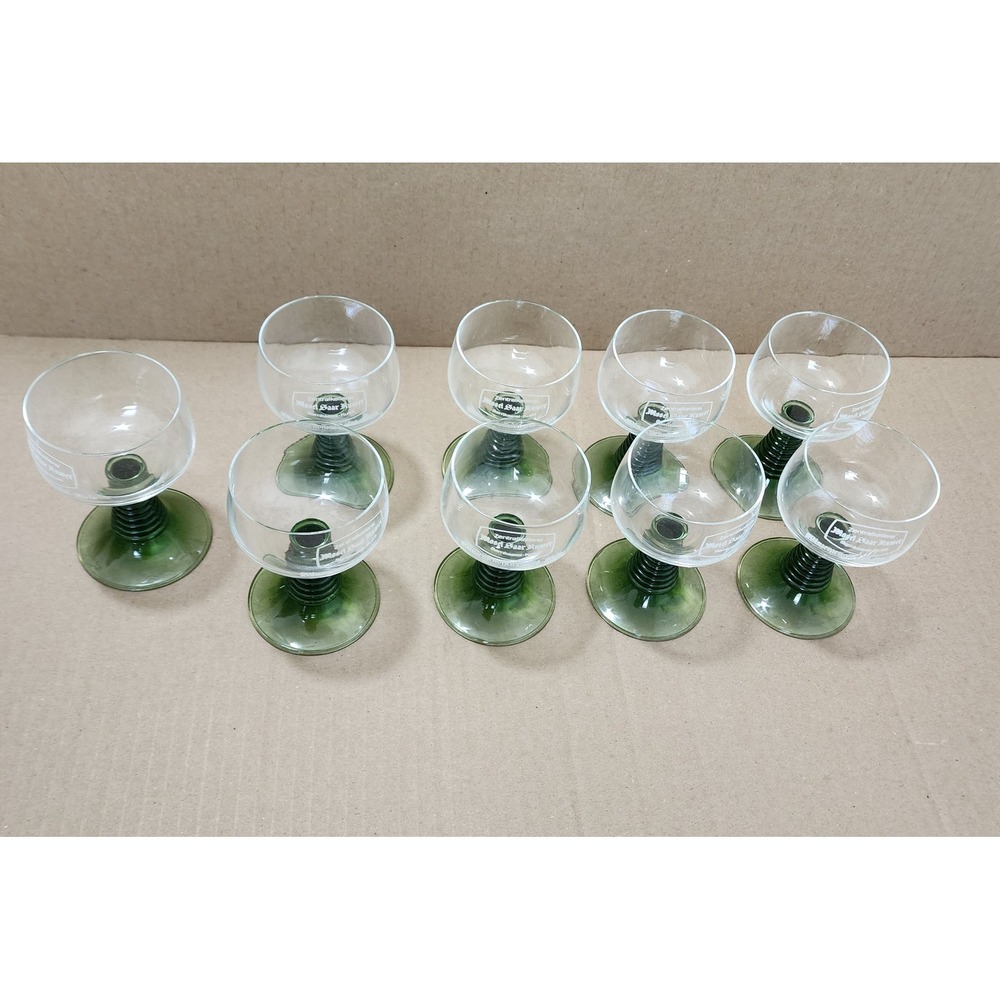 Schott Zwiesel Mosel Saar Ruwer Green Beehive Stem Wine Glasses Set of 9 Germany